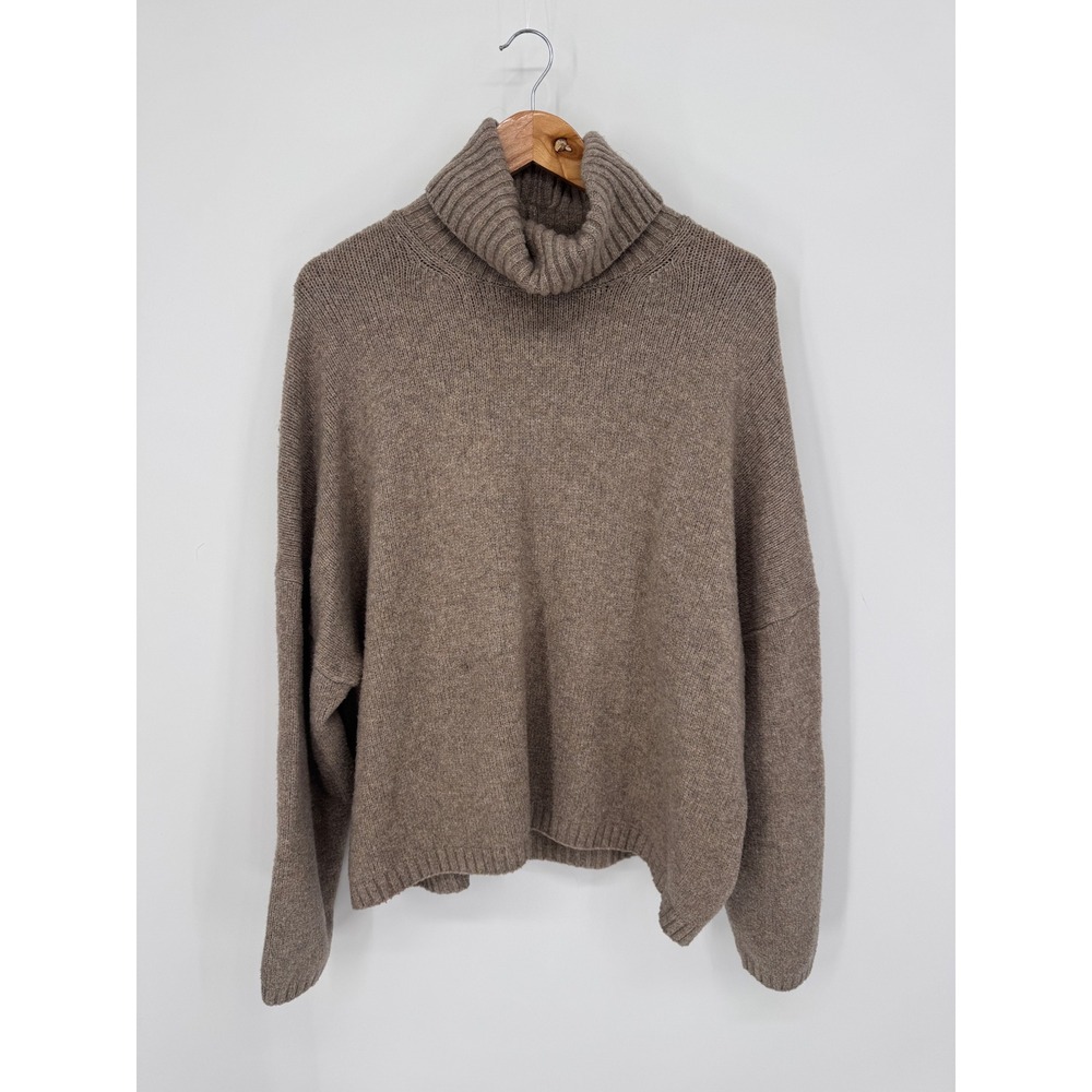 Abercrombie & Fitch Turtleneck Sweater Womens XL Brown Oversized Knit Slouchy